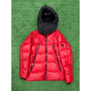 Moncler Zubair Giubotto Down Jacket Red Black Size 4